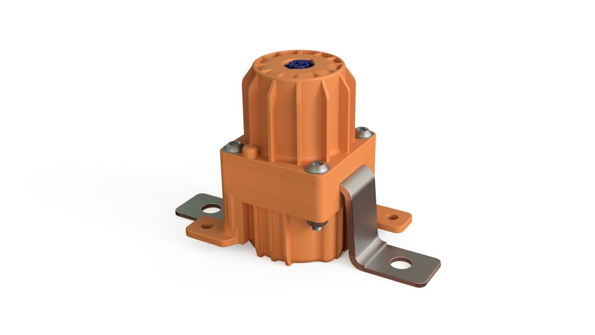 Pyrotechnical Safety Device Orange-colored high-voltage pyrotechnical closer designed for high-voltage automotive power distribution systems