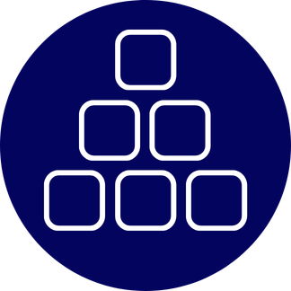 Vertical Integration Pyramid of blocks icon